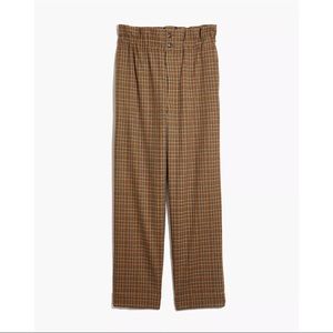 Madewell Plaid Paperbag Tapered Pants